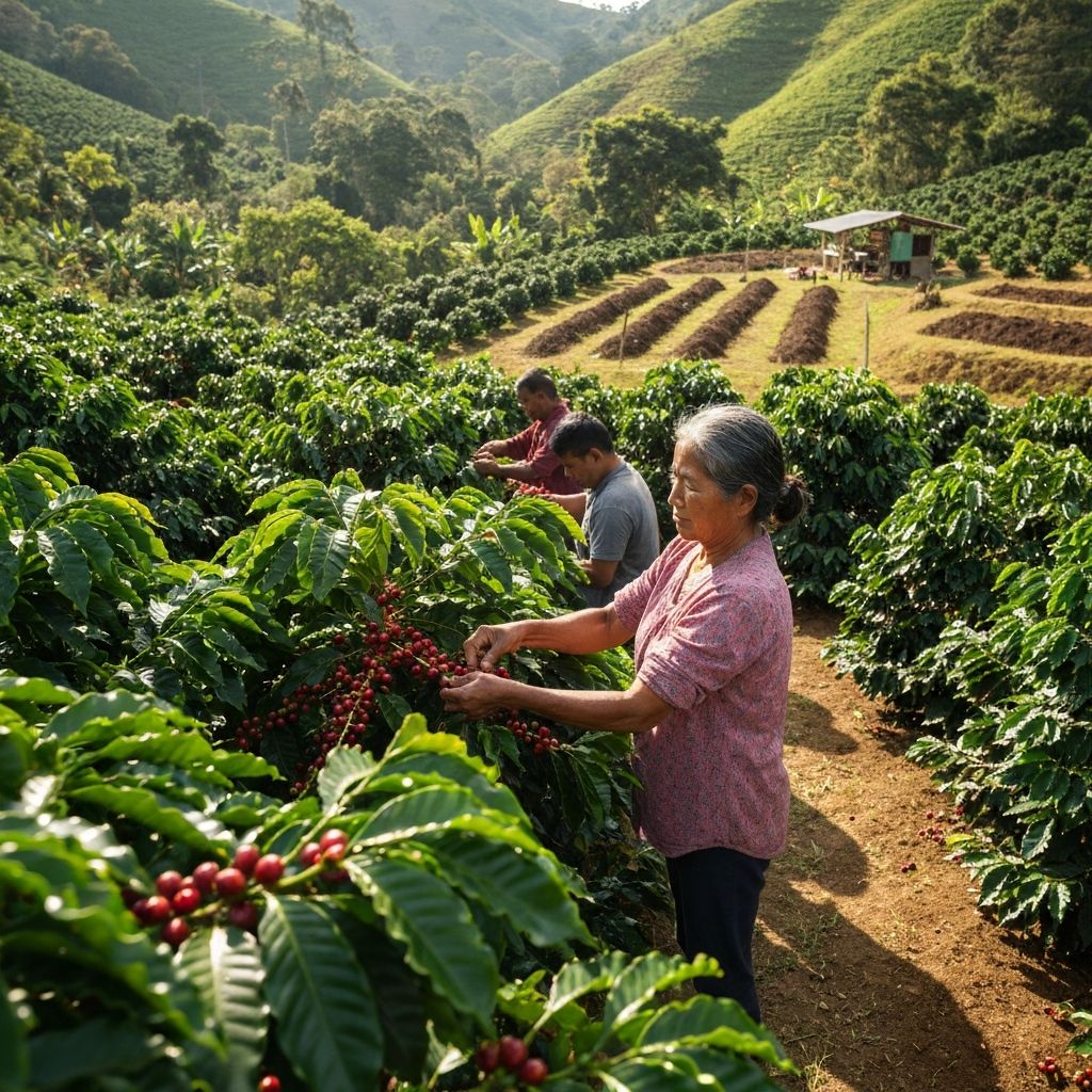 Coffee farm with farmers